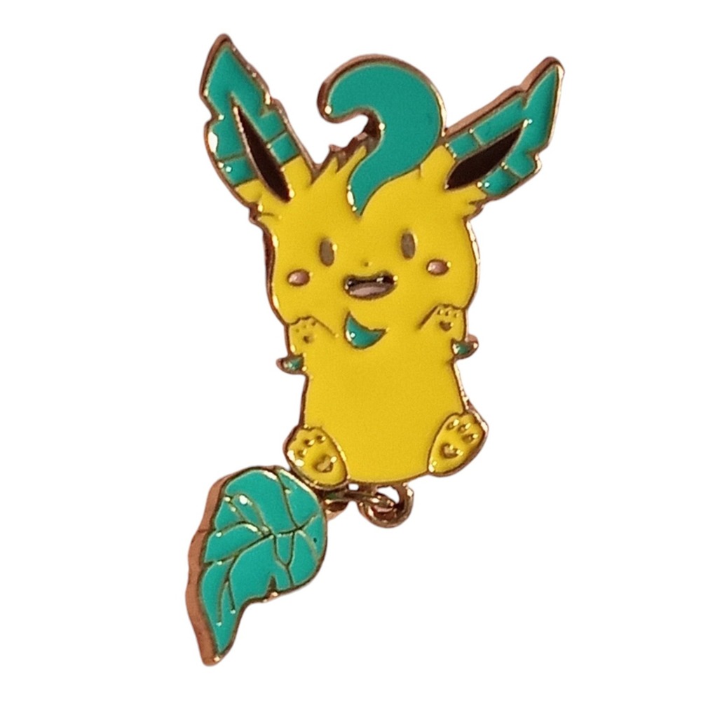 Nintendo Pokemon Cute Eevee Evolutions Leafeon Dangle Enamel Pin